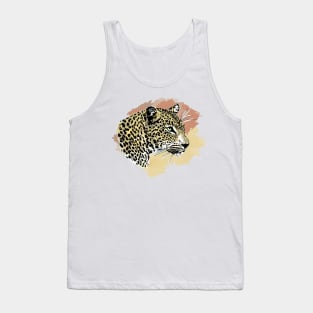 Leopard Portrait Watercolor Artwork for Leopard Fans Tank Top